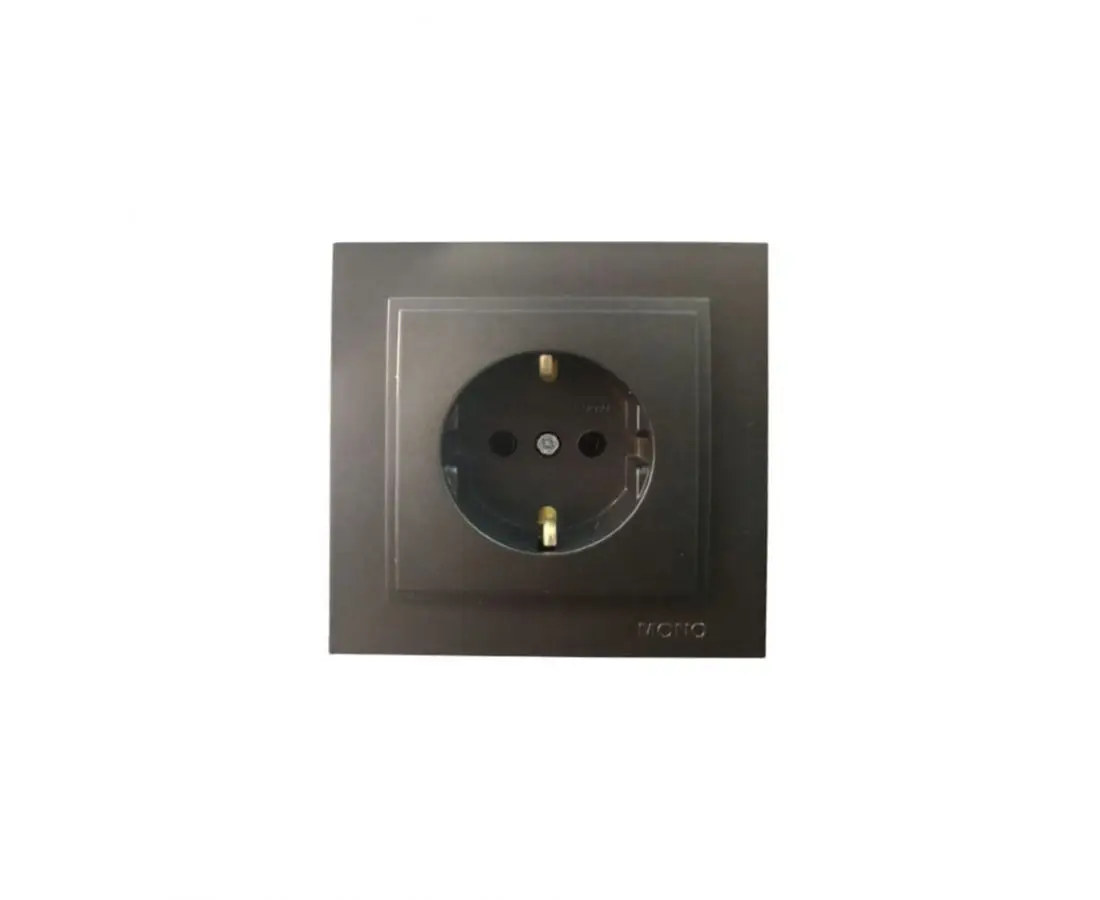 DESPINA Black single socket outlet with grounding