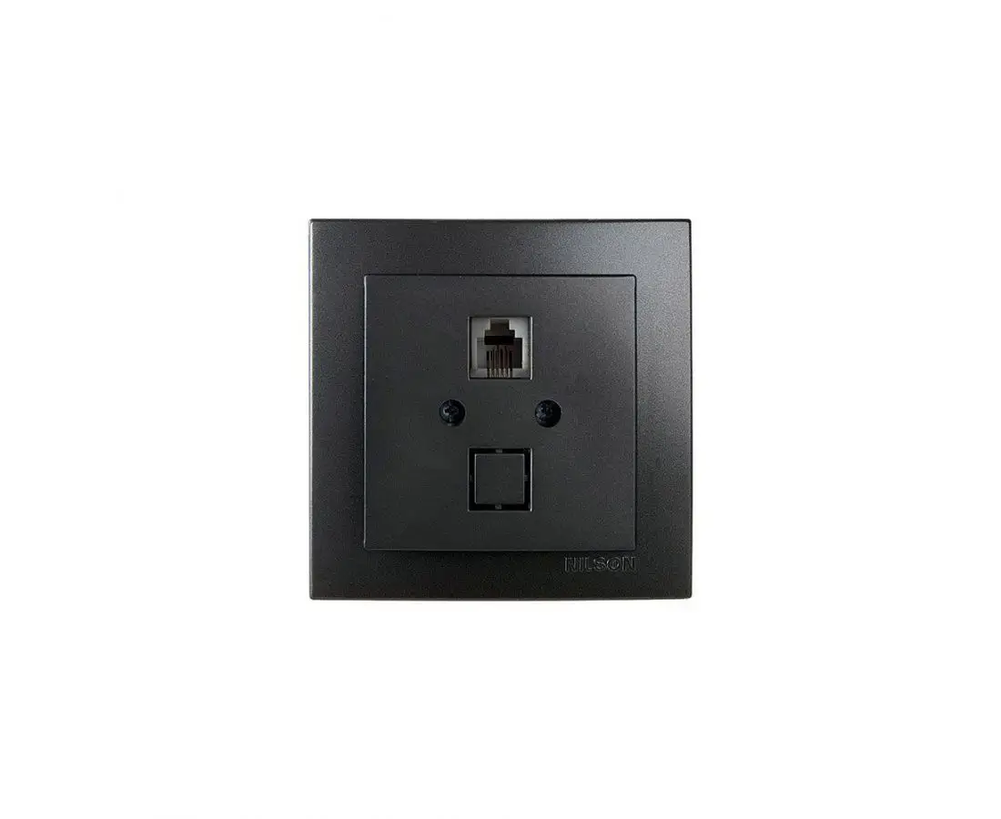 Телефонная розетка RJ11 Touran черная - 24221040