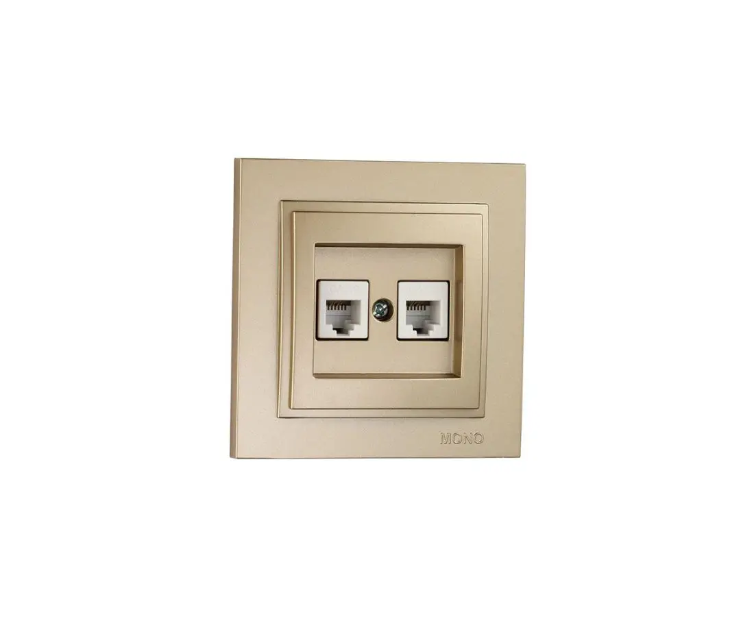 როზეტი ინტერნეტის CAT6 + RJ11 DESPINA TITANYUM