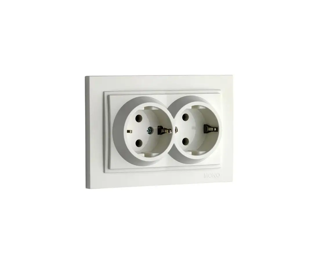 Double Socket with Grounding Mono Electric Despina