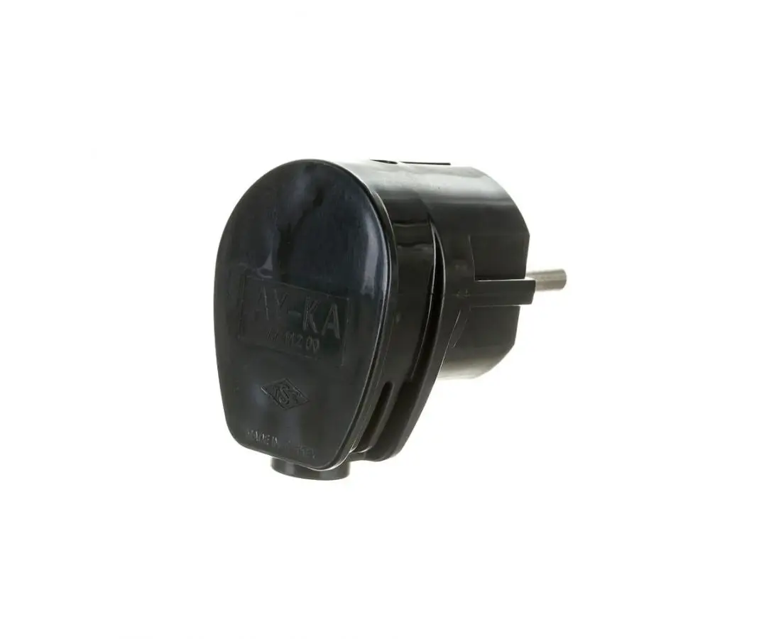 AY-KA male plug with grounding, corner black - 79 112 00