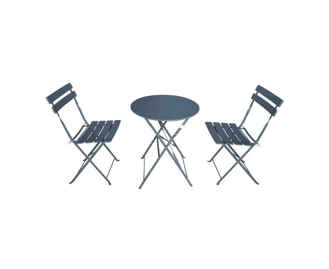 Metal table with two chairs 1700.052G gray — фото 1