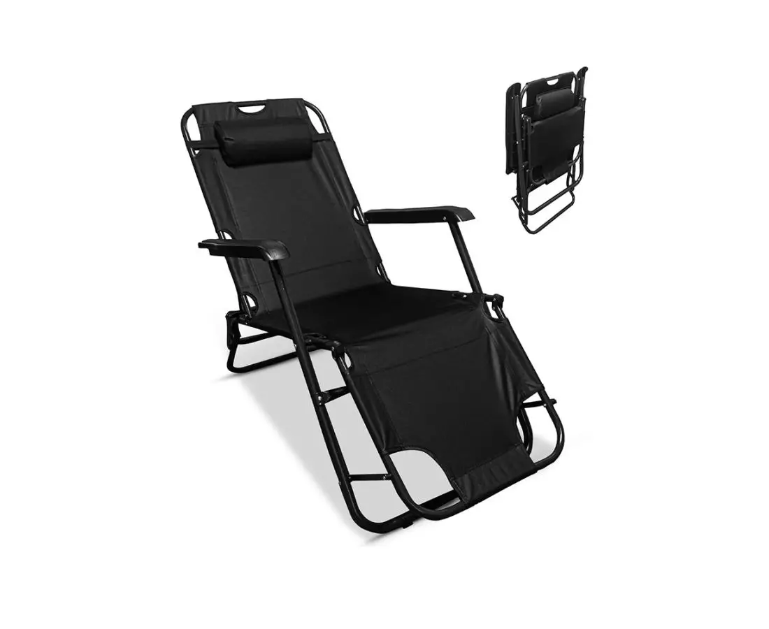 Oxford fabric folding chair - black