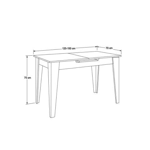 Kitchen sliding table MMS-706-FF-1 120-150/75/70 — фото 3