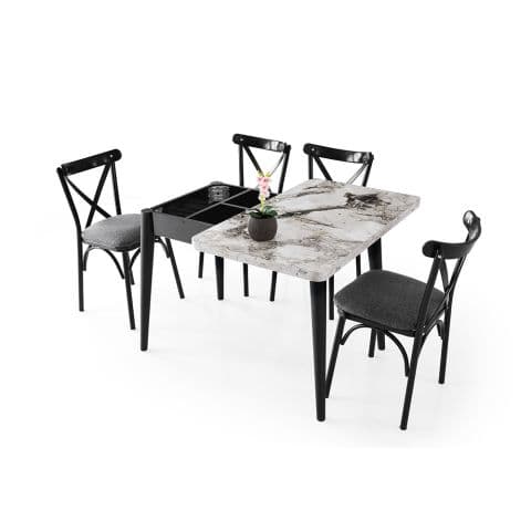 დასაკეცი მაგიდა DO-1281 (EFES-BLACK) 100+20/60+40/75 — фото 4