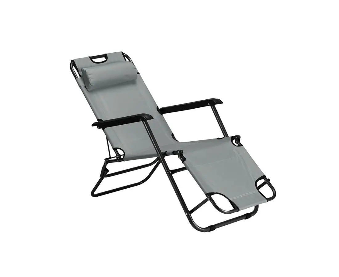 Стул складной из ткани Оксфорд - серый - Фото 1