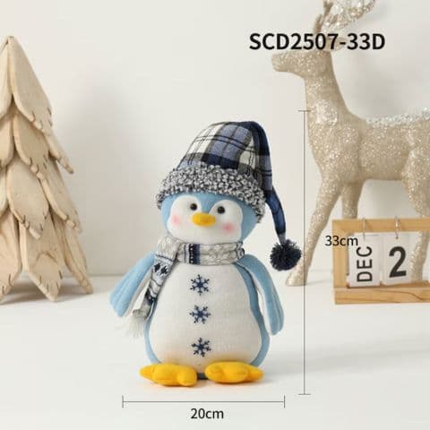 Новогодняя мягкая игрушка пингвин 33см SCD2507-33D — 2
