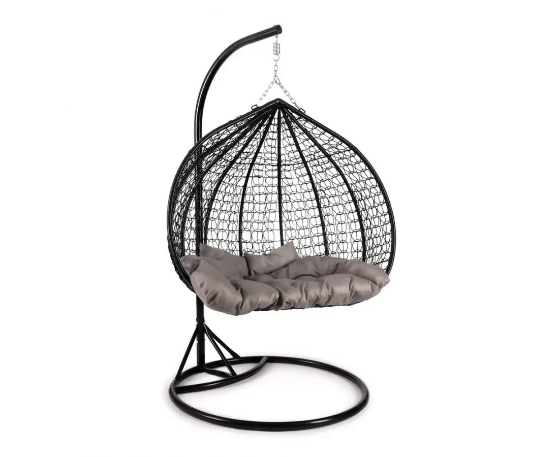 Гнездо-качалка SC-107 с черными, серыми подушками