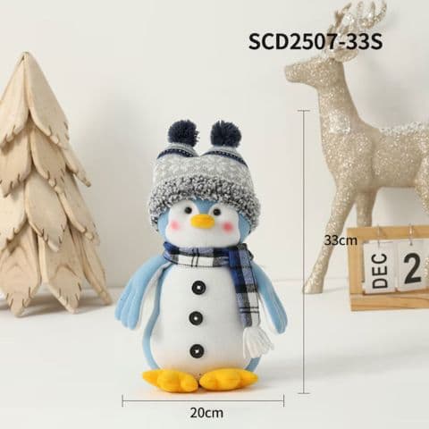 Новогодняя мягкая игрушка пингвин 33см SCD2507-33S — 2