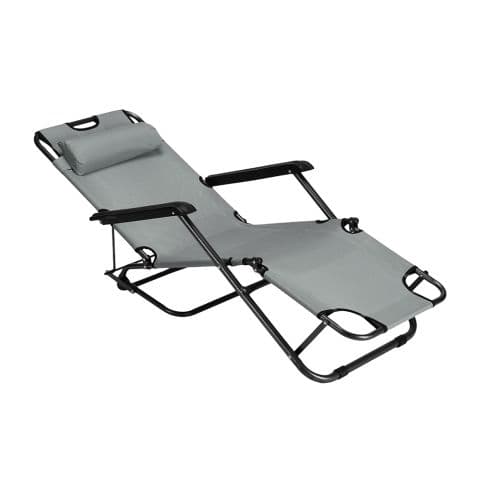 Стул складной из ткани Оксфорд - серый - Фото 2