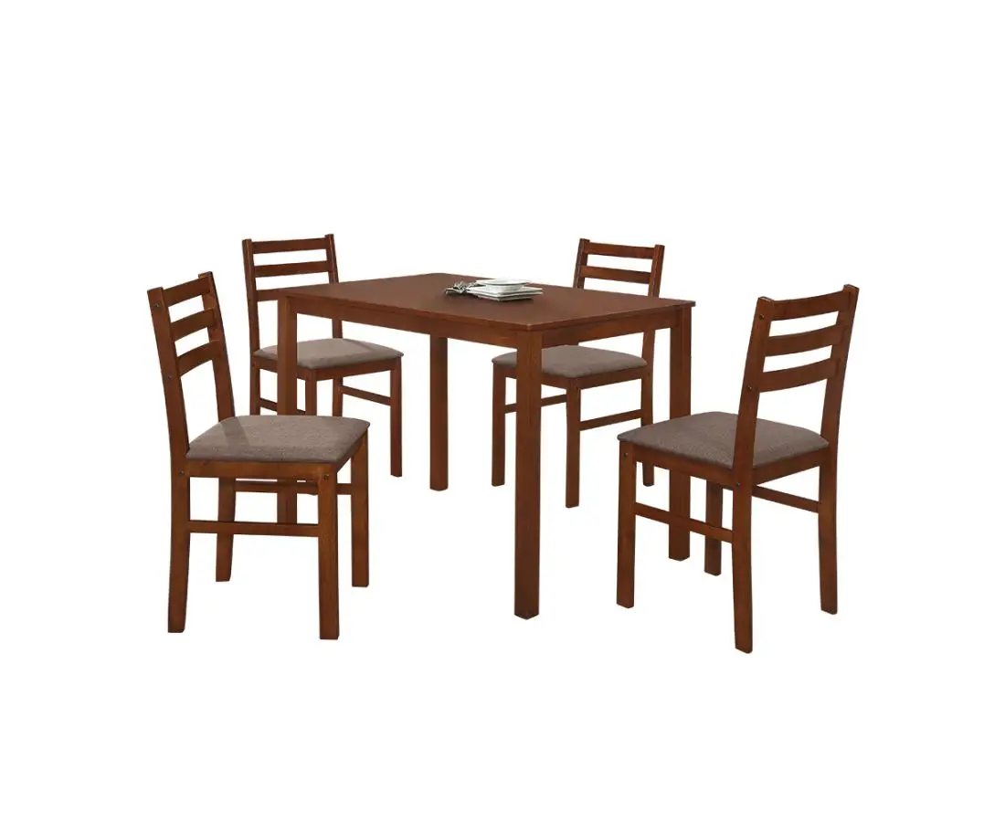 Стол для гостиной с 4 стульями SEATTLE (Дуб Антик) коричневый - Фото 1