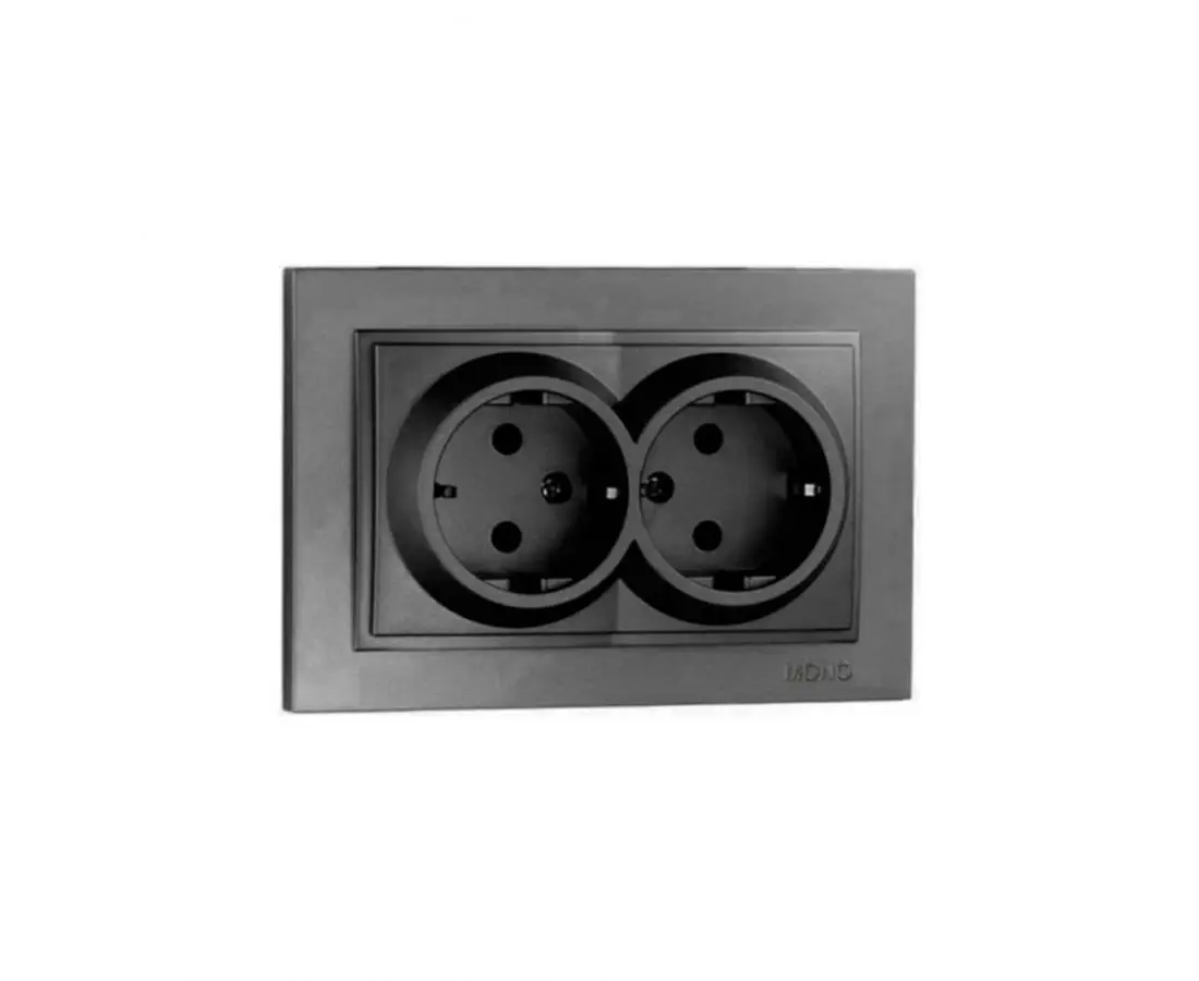ორმაგი როზეტი დამიწებით Mono Electric DESPINA Black