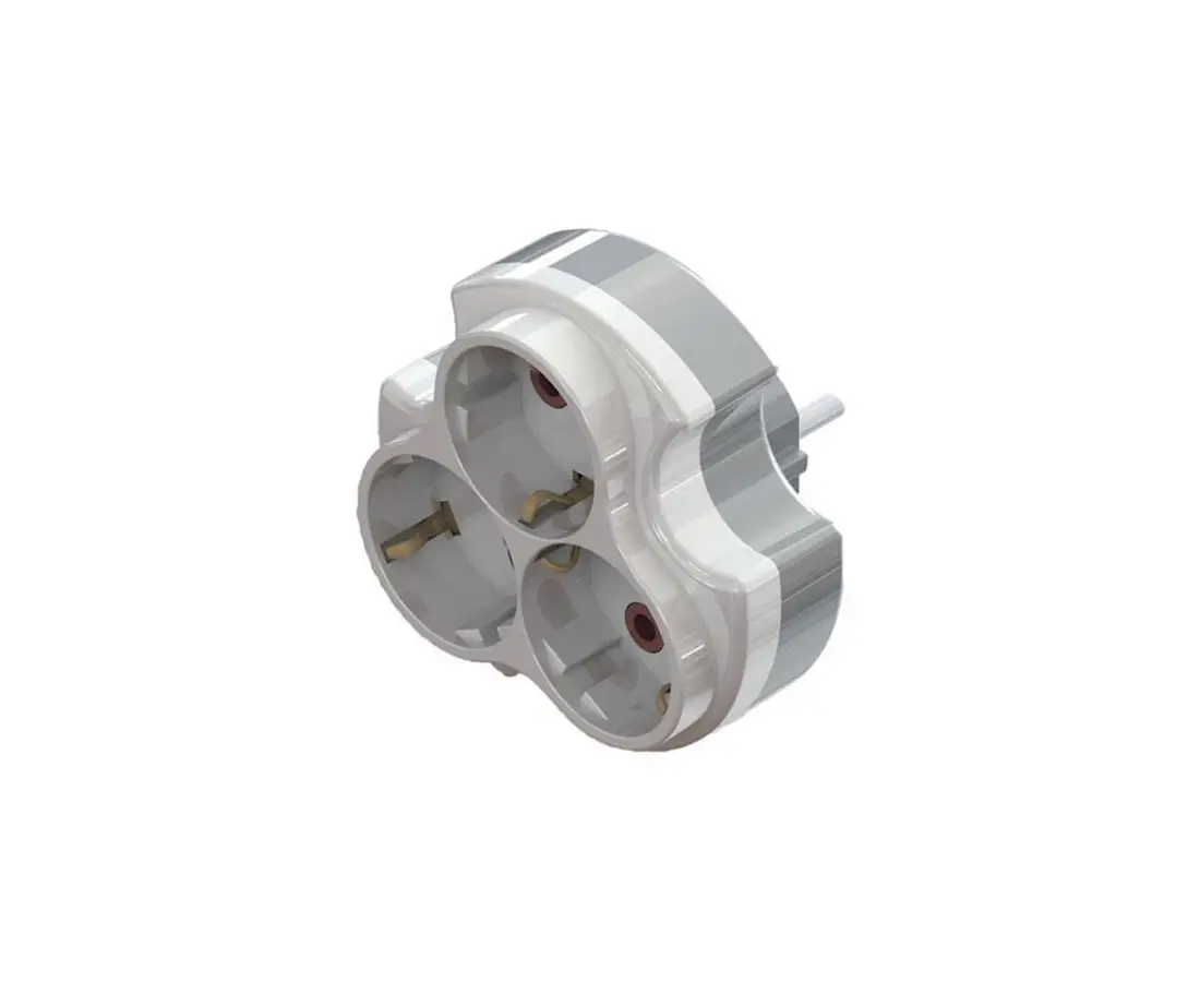 Electrical Splitter (Triple Adapter) with Grounding Mono Electric