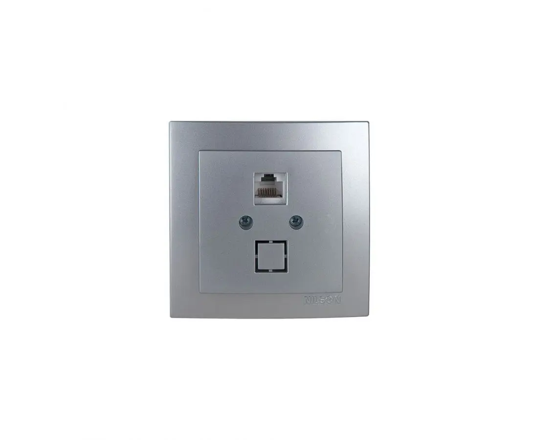 Интернет-розетка CAT5 Touran серебро - 24131044