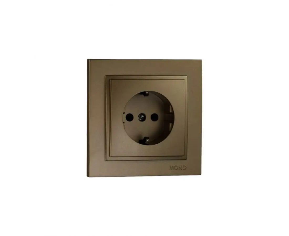 Single Socket with Grounding Mono Electric Despina (Bronze)