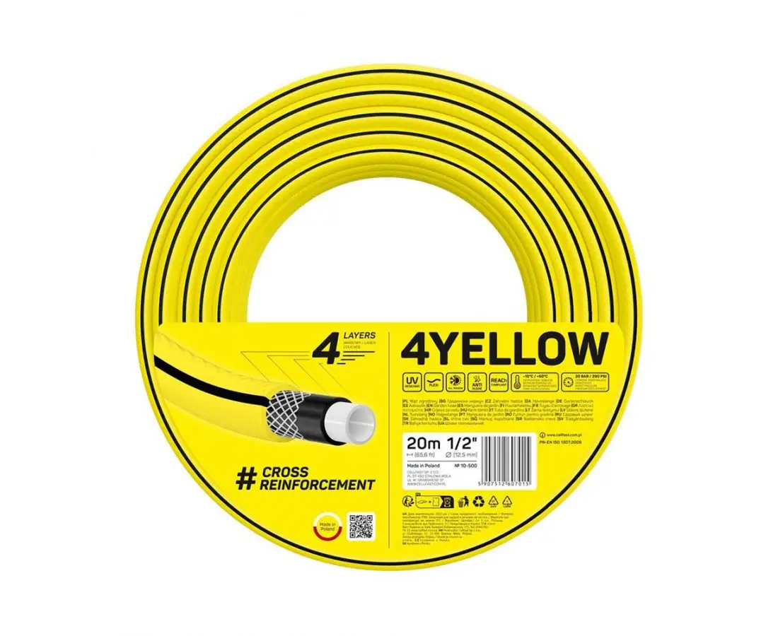 ოთხფენიანი სარწყავი მილი 4YELLOW 1/2" 30 მ